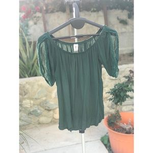 Off the Shoulder Forest Green Top